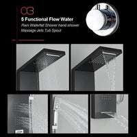 Bathroom Shower Panel Tower System, Wall-Mounted Mixer Tap, Spa-Like Massage Experience