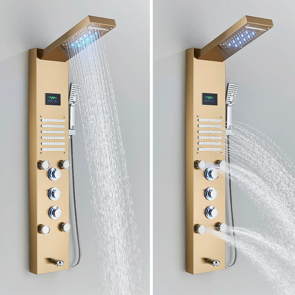 LED Duschpaneel, Wasserfall Regendusche, SPA Massagestrahl