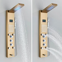 LED Shower Panel, Waterfall Rain Shower, SPA Massage Jet