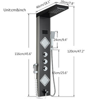 Brusepanel-kolonne, konstant temperaturvisning, LED-lys