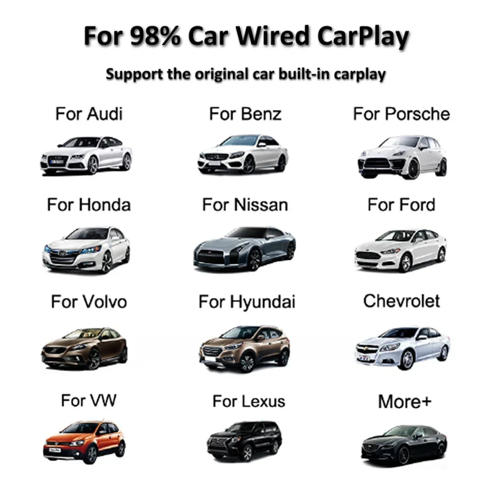 CarPlay Android Auto AI Boks, Trådløs Forbindelse, Tilslut og Afspil