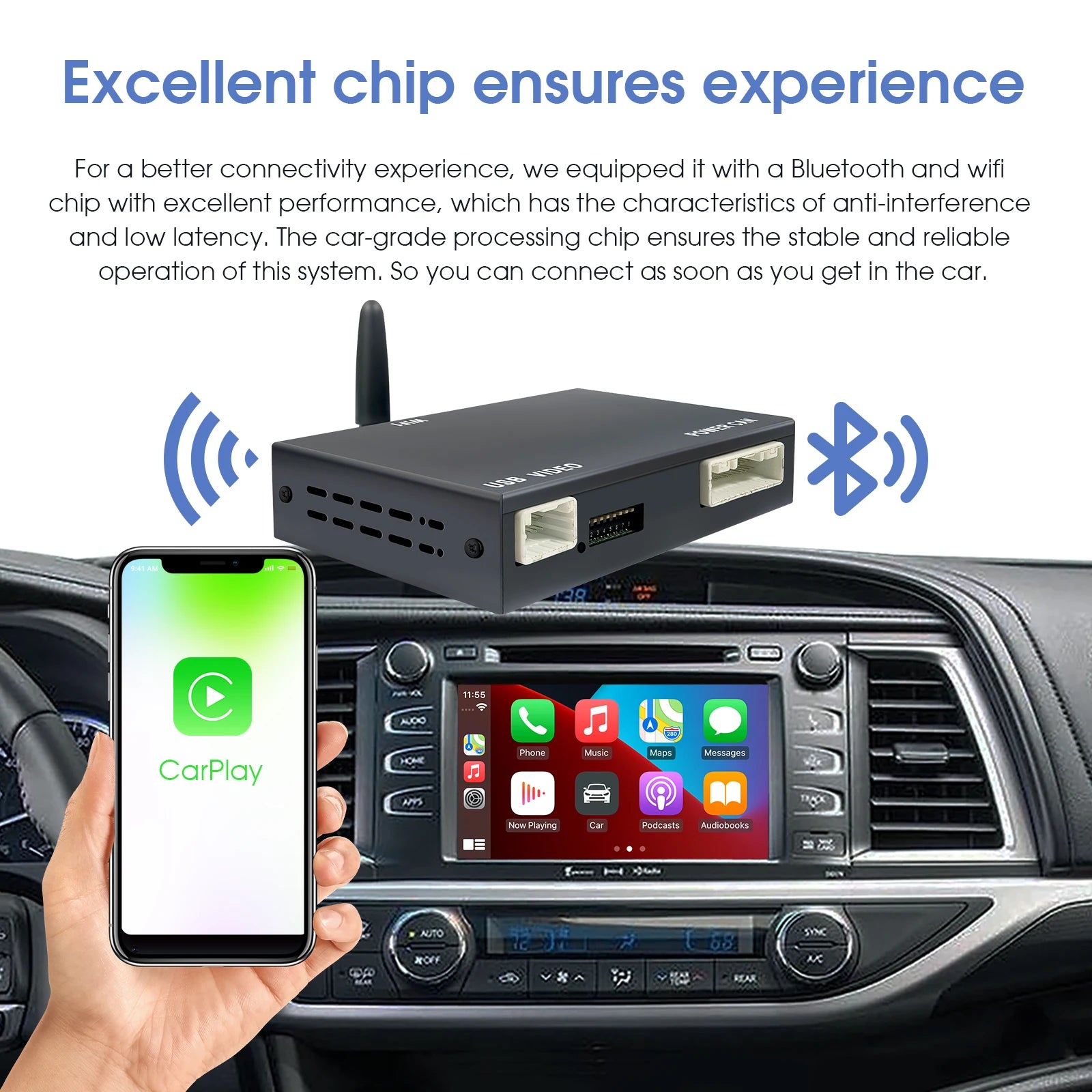 Carplay-opgraderings Smart Box, Trådløs forbindelse, Android Auto-integration