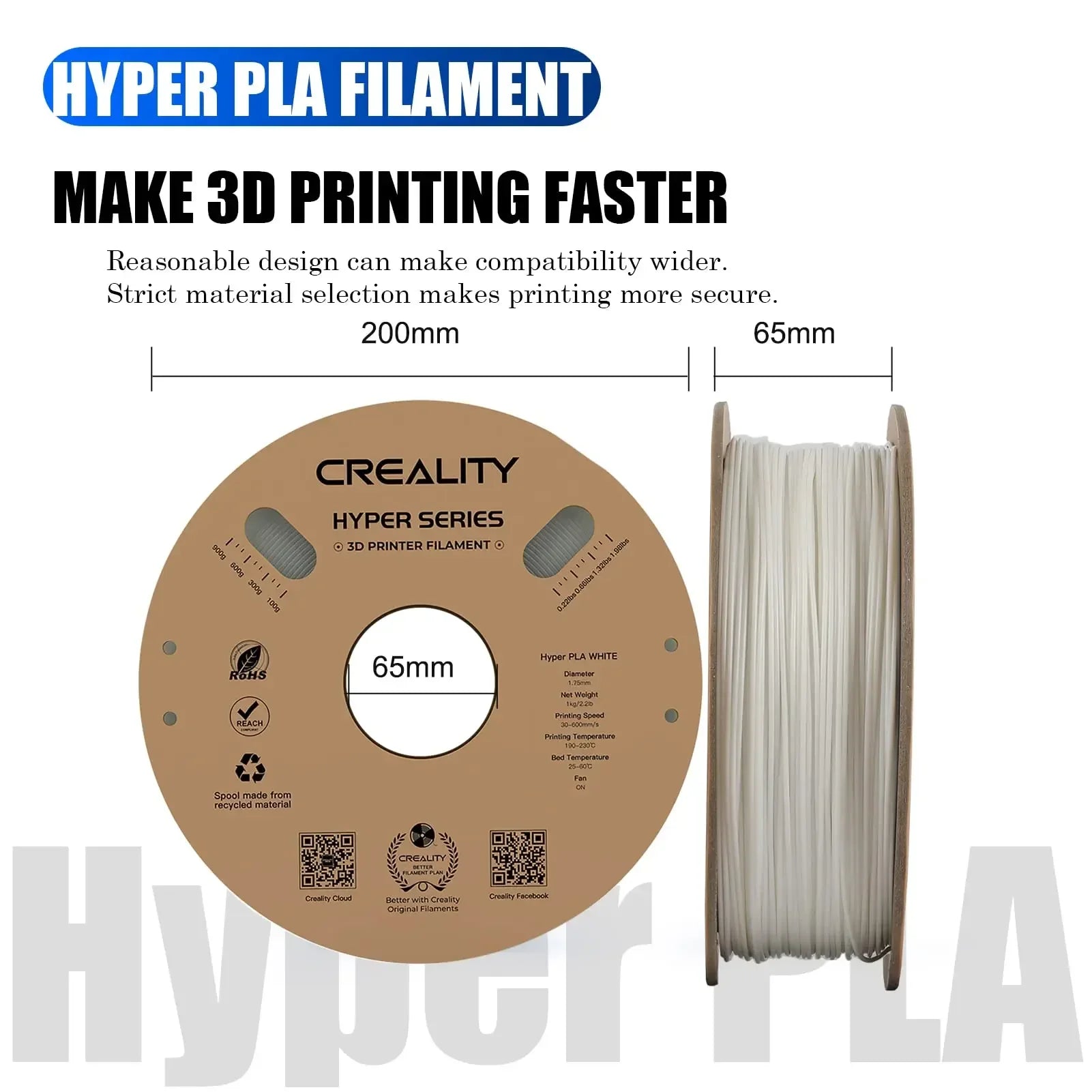 3D Printer Filament, High Speed Printing, Dimensional Accuracy