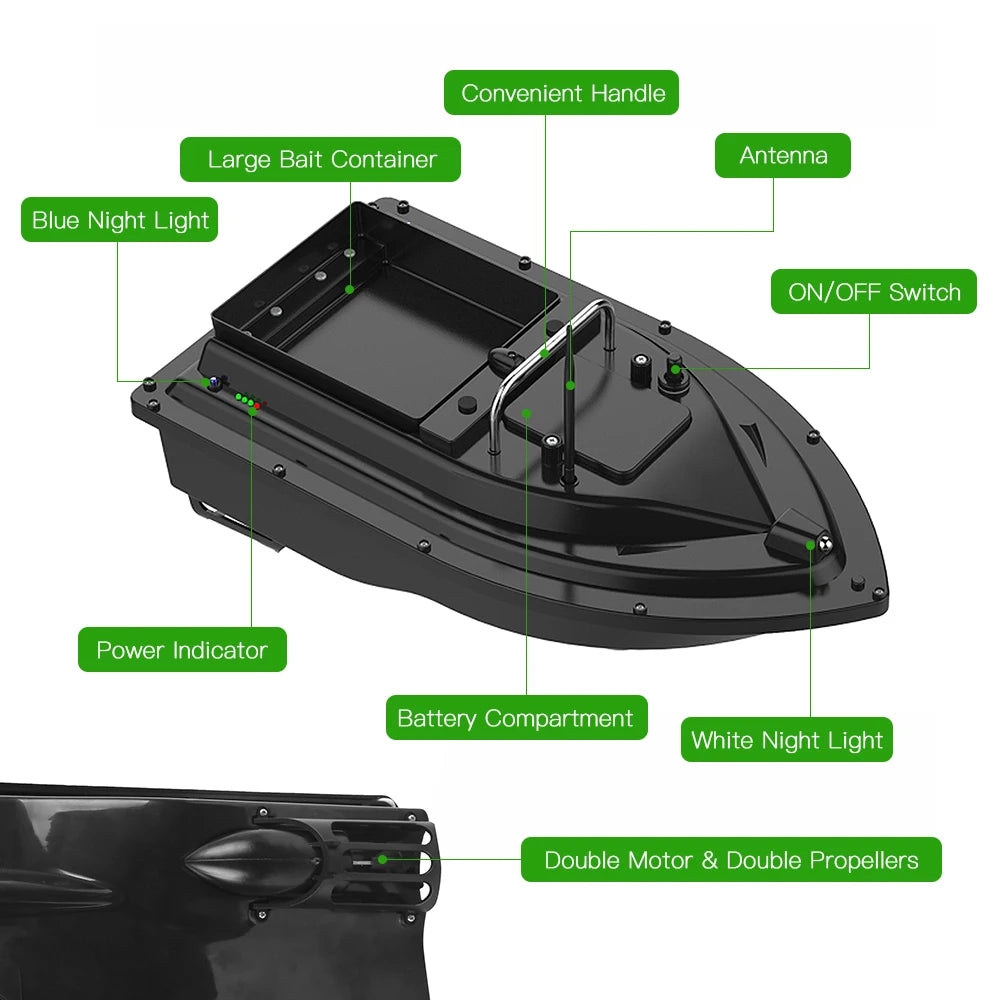 GPS Angelköderboot, Großer Köderbehälter, Lange Fernreichweite