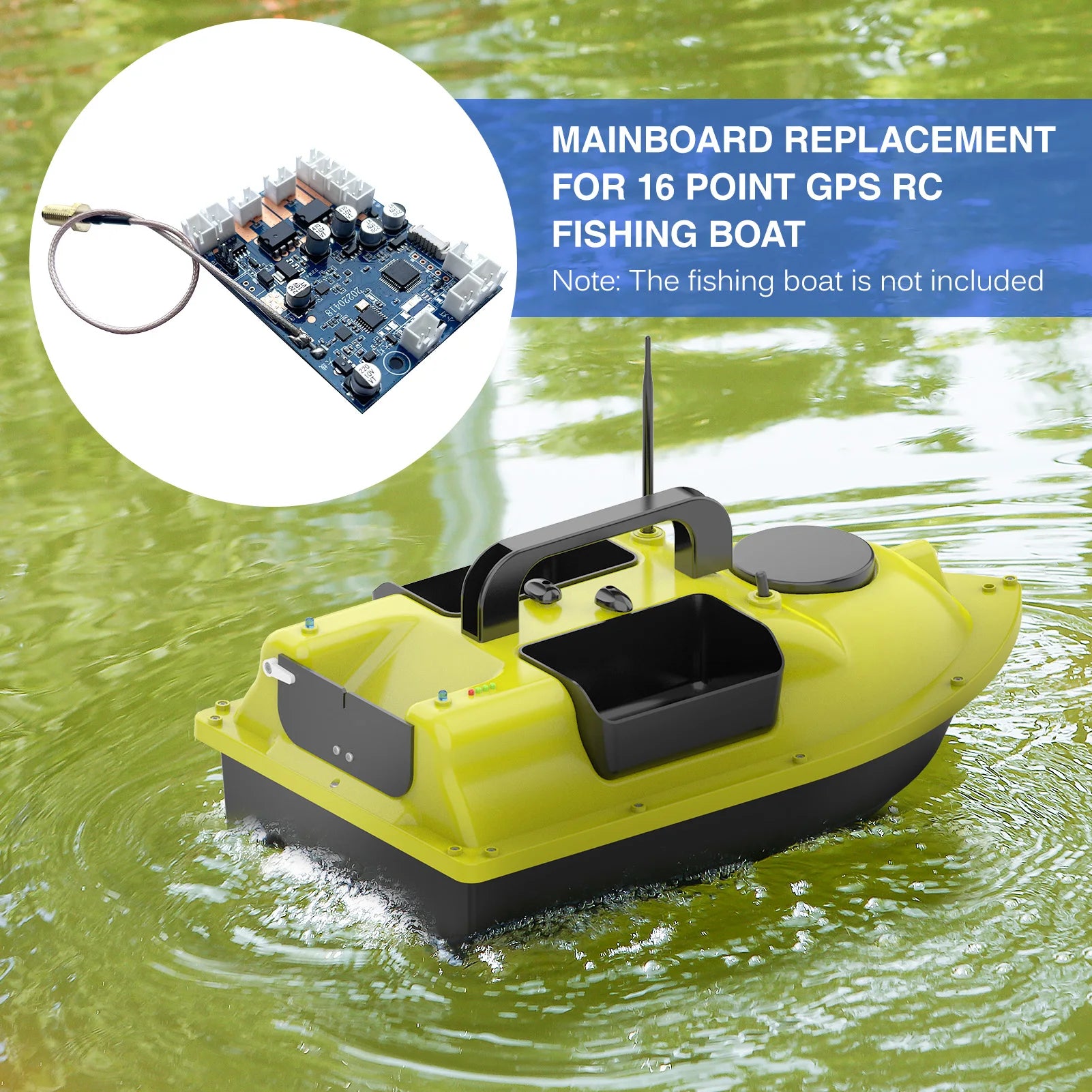 GPS Fishing Bait Boat, 10000mAh, 3 Bait Containers