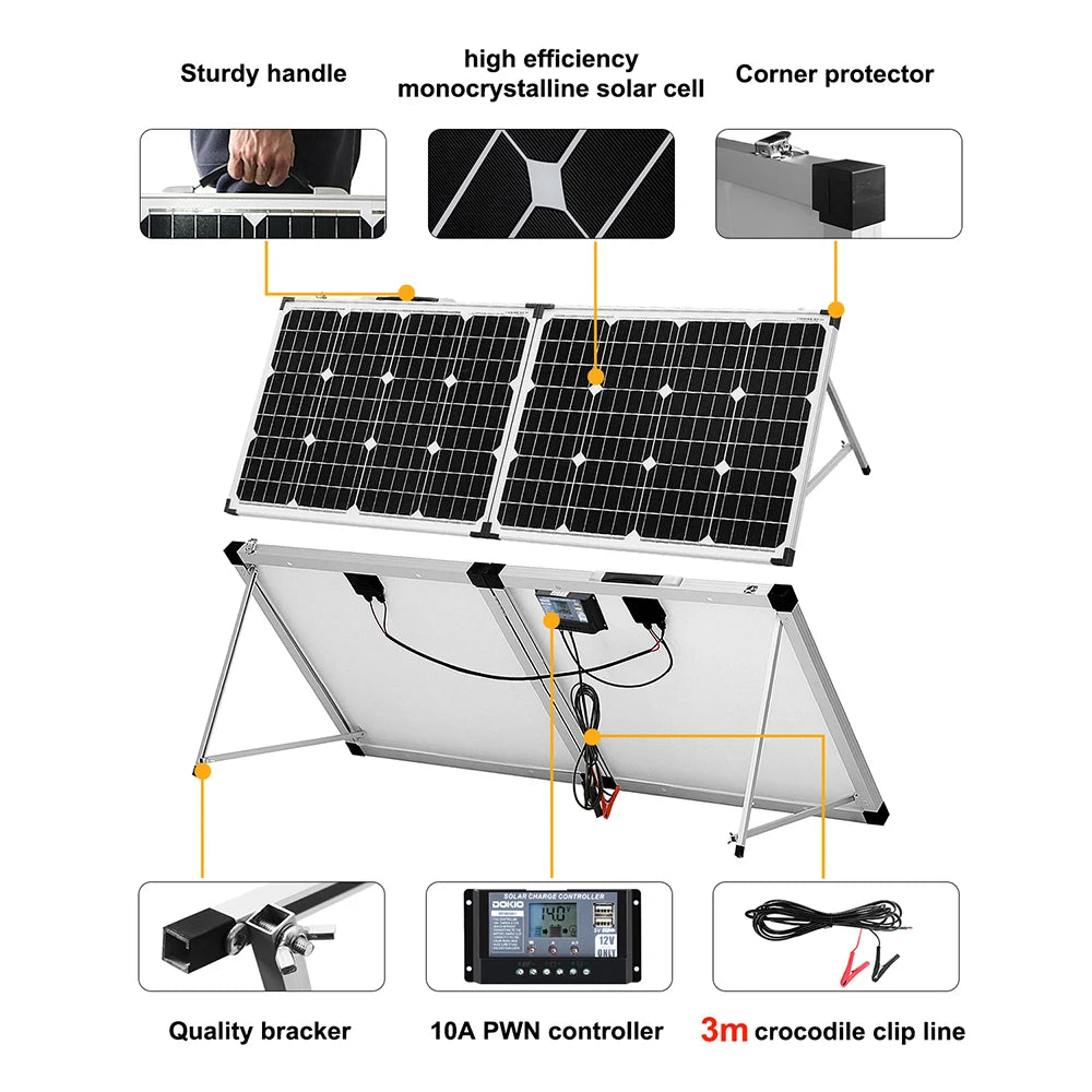 Foldable Solar Panel, Lightweight Design, High Power Output