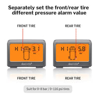 Solar TPMS, 4 Senzori de presiune a pneurilor, Baterie înlocuibilă pentru 4 roți, Senzori interni și externi