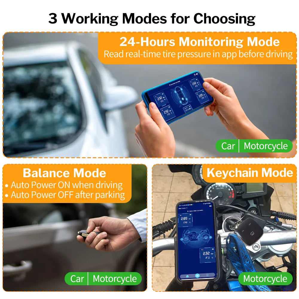 Reifendrucküberwachungssystem, Android iOS Bluetooth-kompatibel, TMPS-Sensor BLE-Steuerung