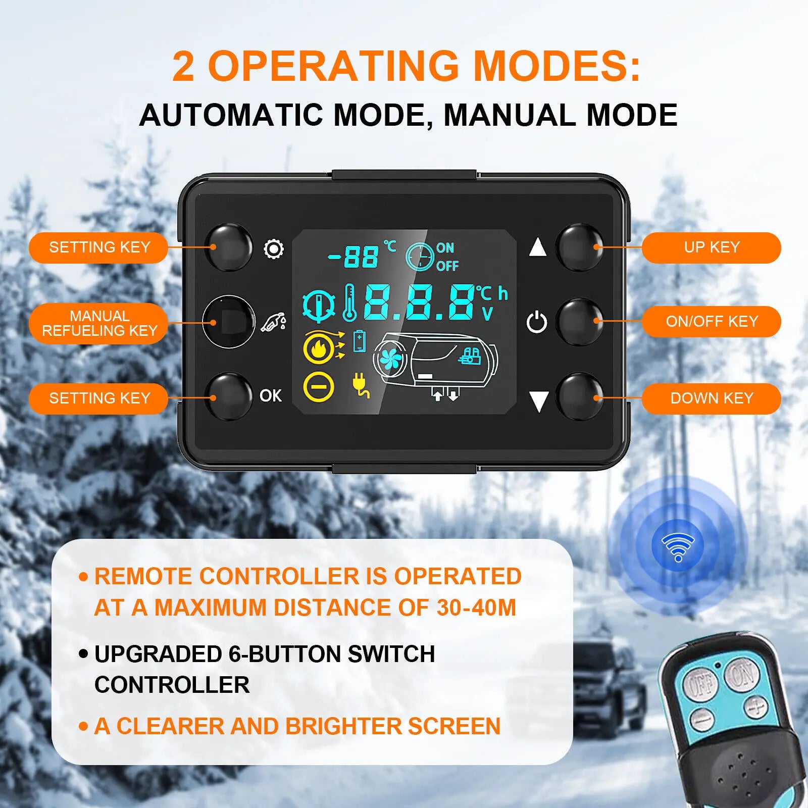 Diesel Luchtverwarmer, 12V/24V, Alles-in-één Autoverwarmer