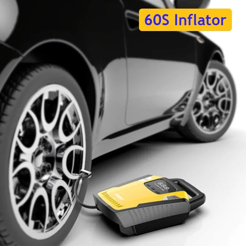 Car Tire Inflator Pump, Portable & 12V, Auto Shut Off & LED Light