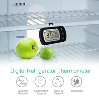 Digitale Waterdichte Thermometer - Groot Scherm, Hangende Koelkast Meter.