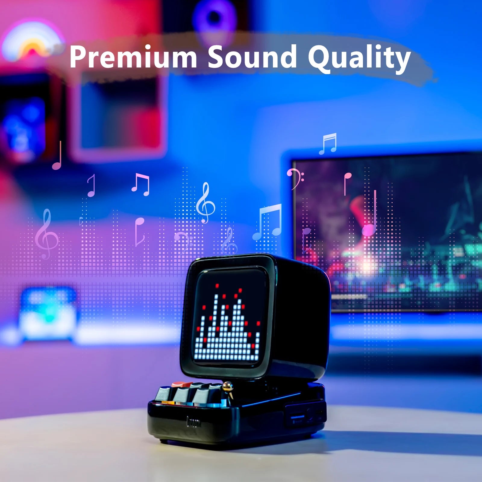 Tragbarer Lautsprecher, Retro Pixel Art, Bluetooth