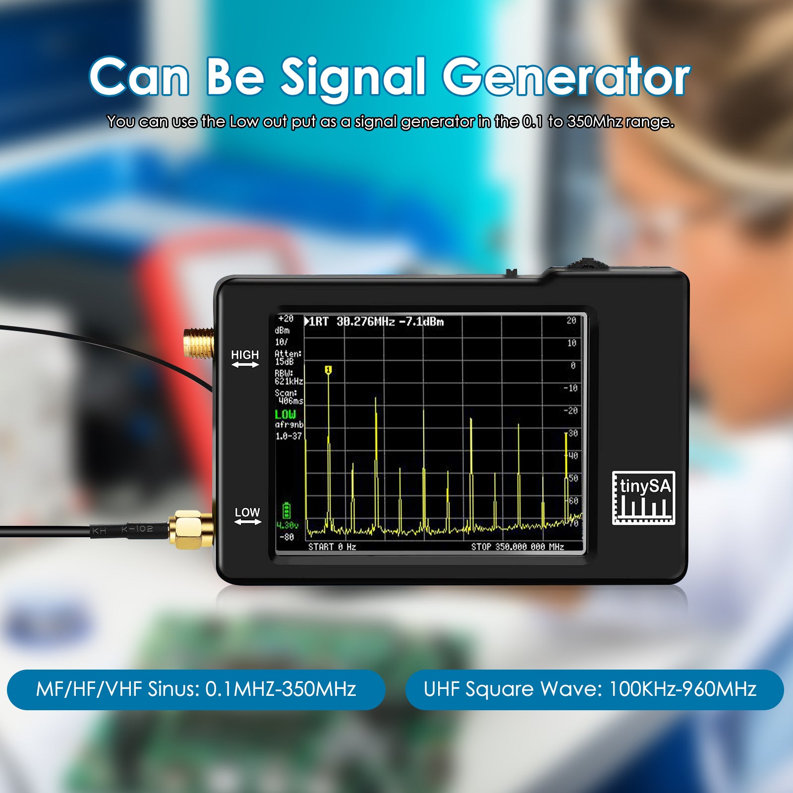 Spectrum Analyzer, Compact en Draagbaar, Breed Frequentiebereik