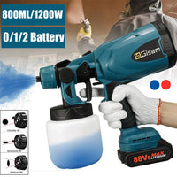 Cordless Paint Sprayer, Rechargeable, Makita 18v Battery