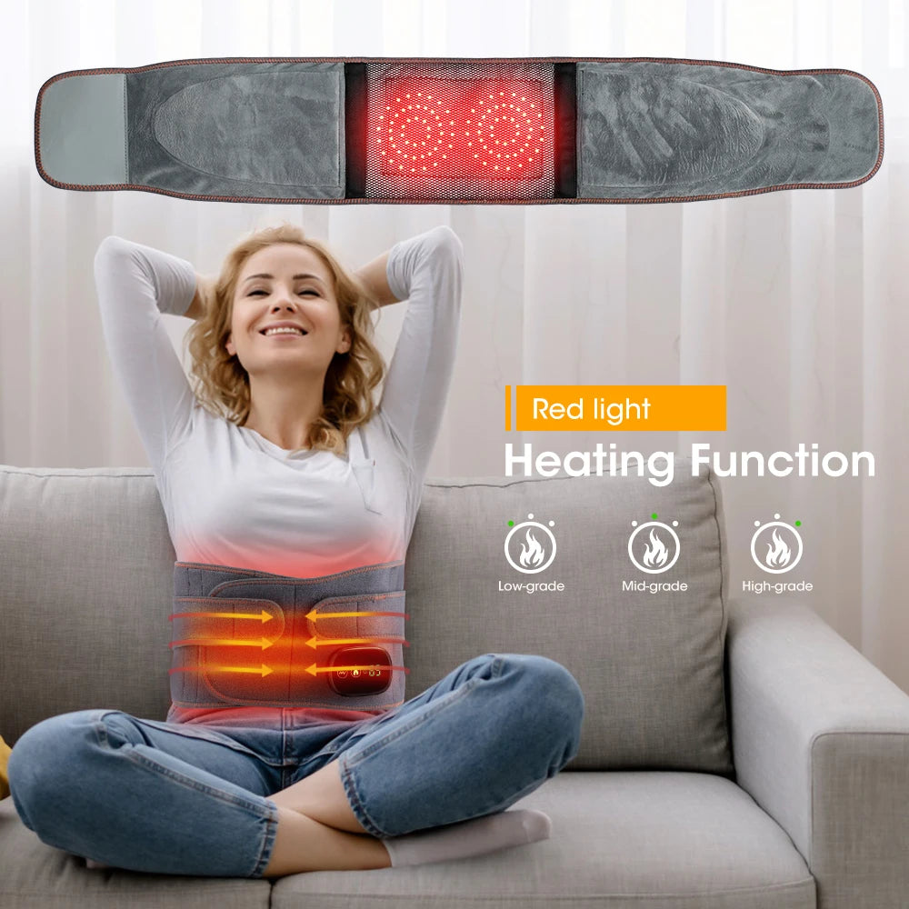 Waist Massage Belt, Vibration, Red Light Hot Compress