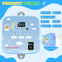 Electric Baby Swing Cradle Controller, Remote Control, Adjustable Timer