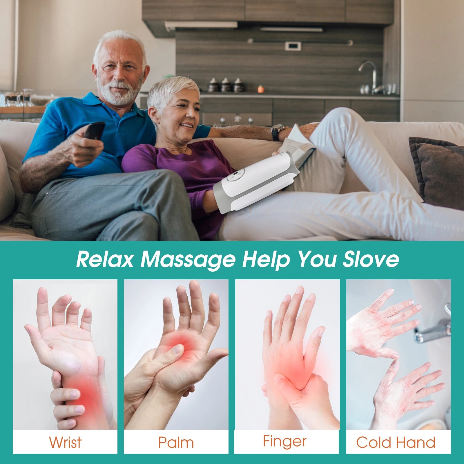 Hand Massager, Verwarmde Warme Compress, Verlichting van Artritispijn
