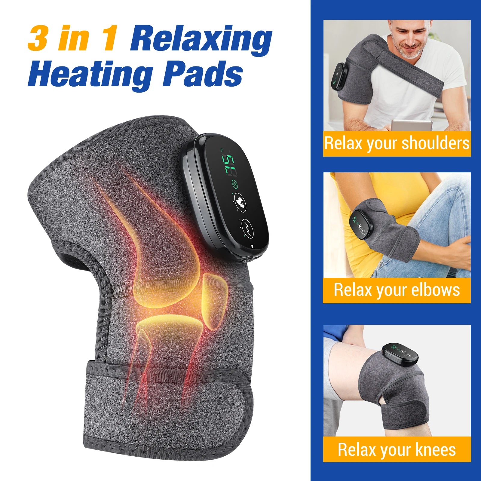 Knæ Massage Vibrationspude, Smertelindring ved Osteoarthritis, Ledfysioterapi