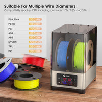 3D-skrivare Filament Torklåda, PTC-värmare, Realtidsfuktövervakning