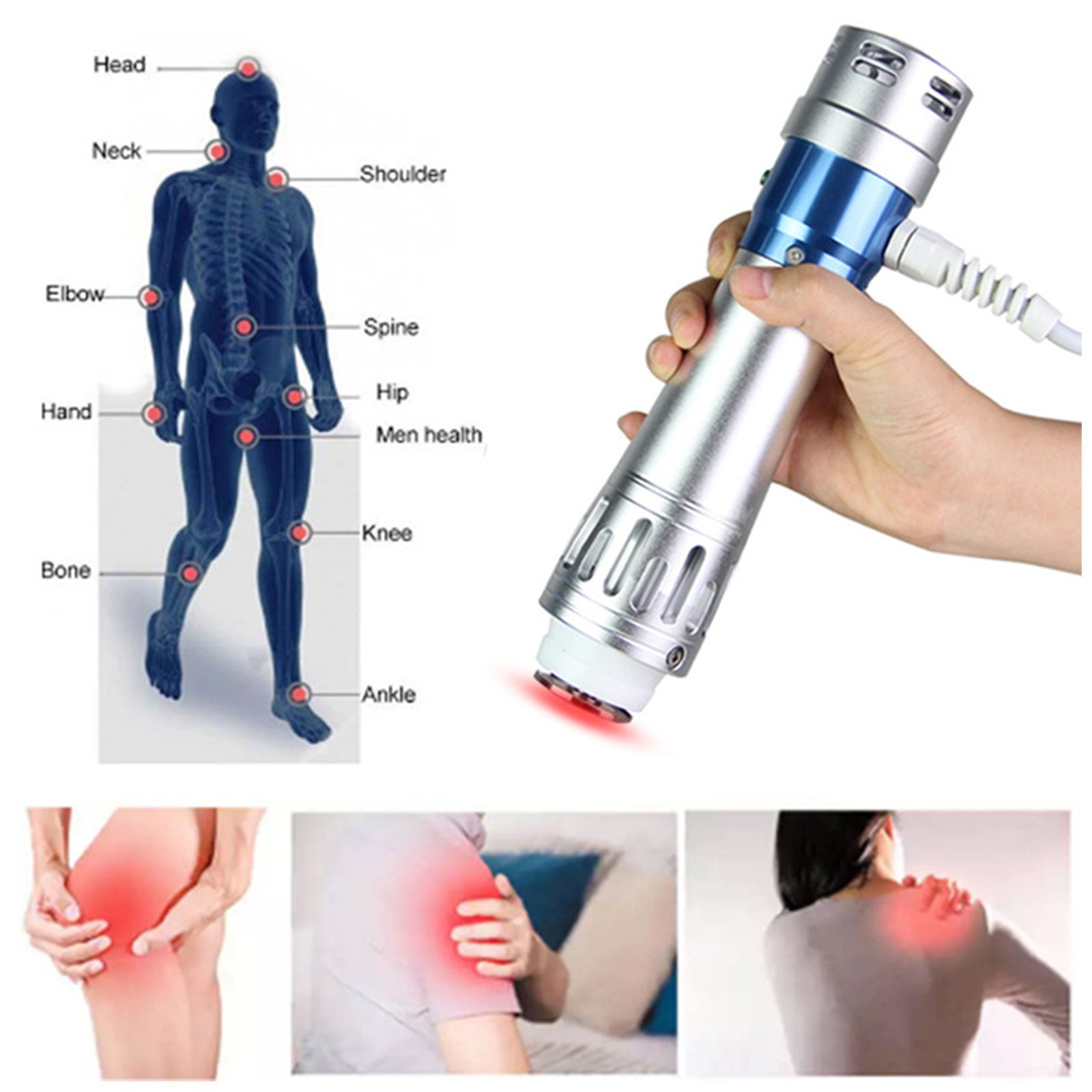 Shockwave Therapy Machine, ED Smärtlindring, Fysioterapi Behandling