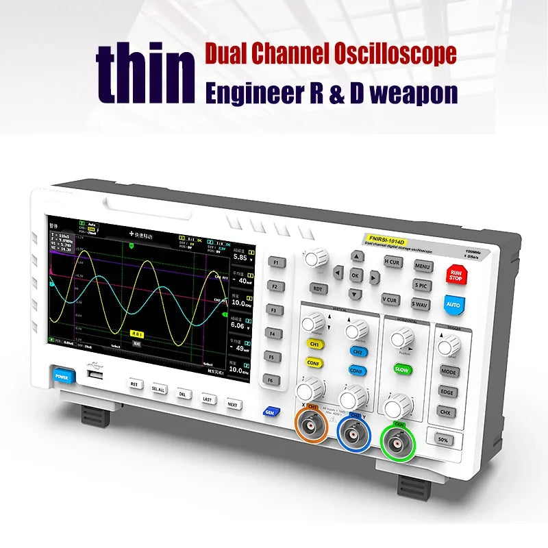 Digitalt oscilloskop, dobbelt kanalindgang, 100MHz båndbredde