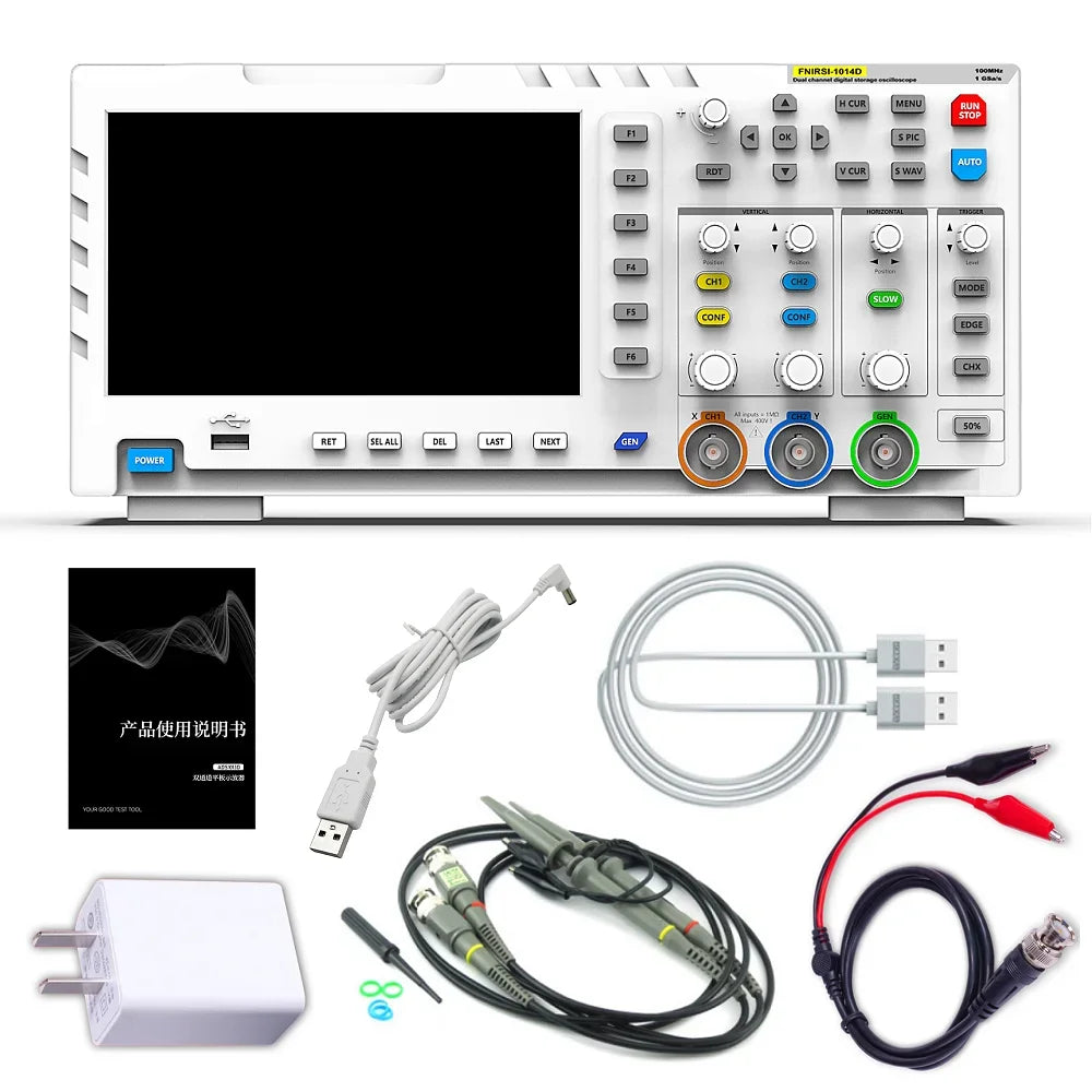 Osciloscop digital, intrare cu două canale, lățime de bandă de 100MHz.