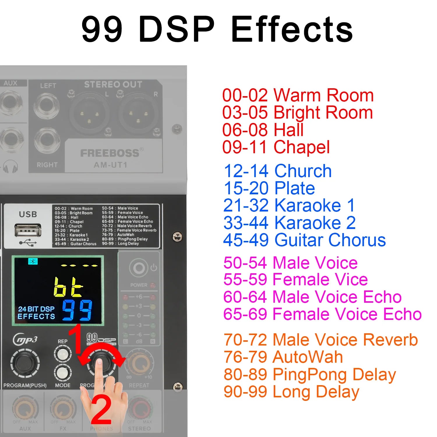 Mischpult, 4 Kanal, Bluetooth Sound