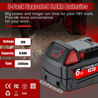 Milwaukee 18V Battery, High Capacity 90/60Ah, Compatible with M18 Tools