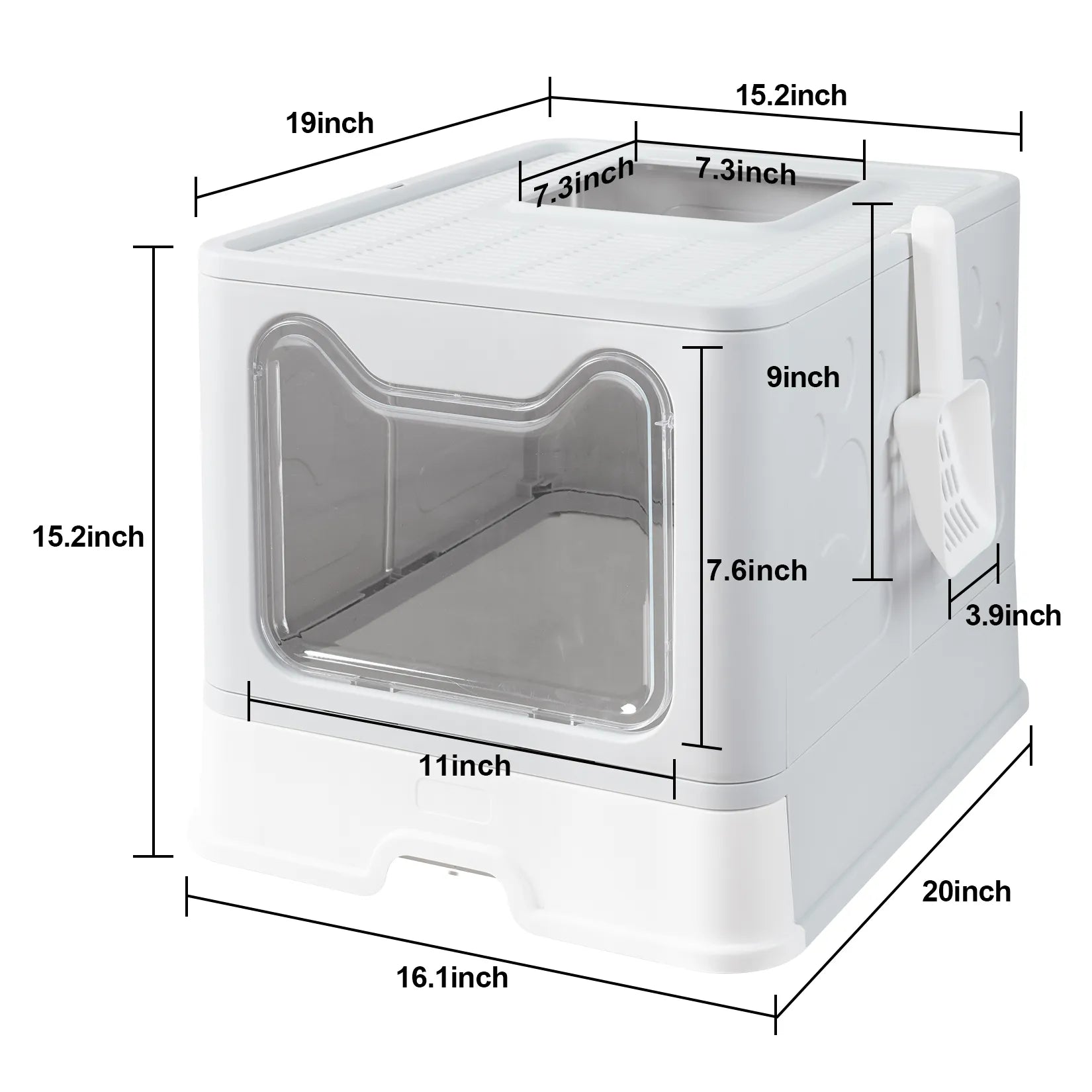 Kattekattetoilet, foran indgangen, foldbar