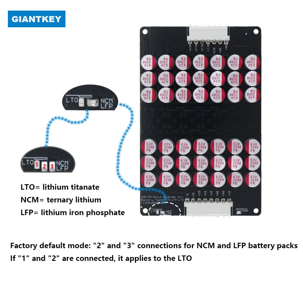 Capacitive Active Balance Board, Supports Li-ion, Lifepo4, LTO Batteries