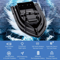 GPS Fishing Bait Boat, Large Bait Container, 400-500M Remote Range