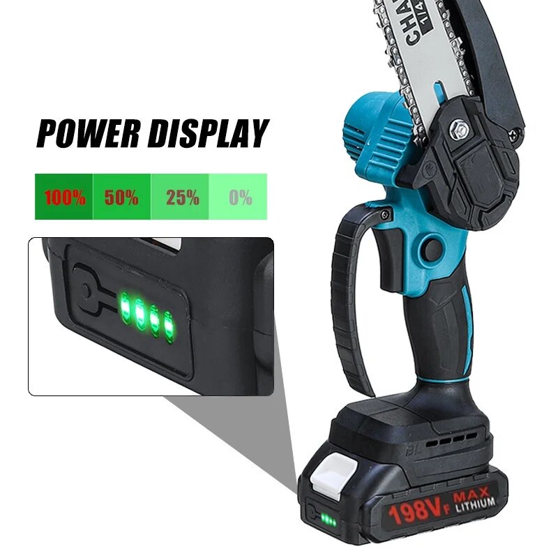 Electric Chainsaw, 8 Inch, Rechargeable