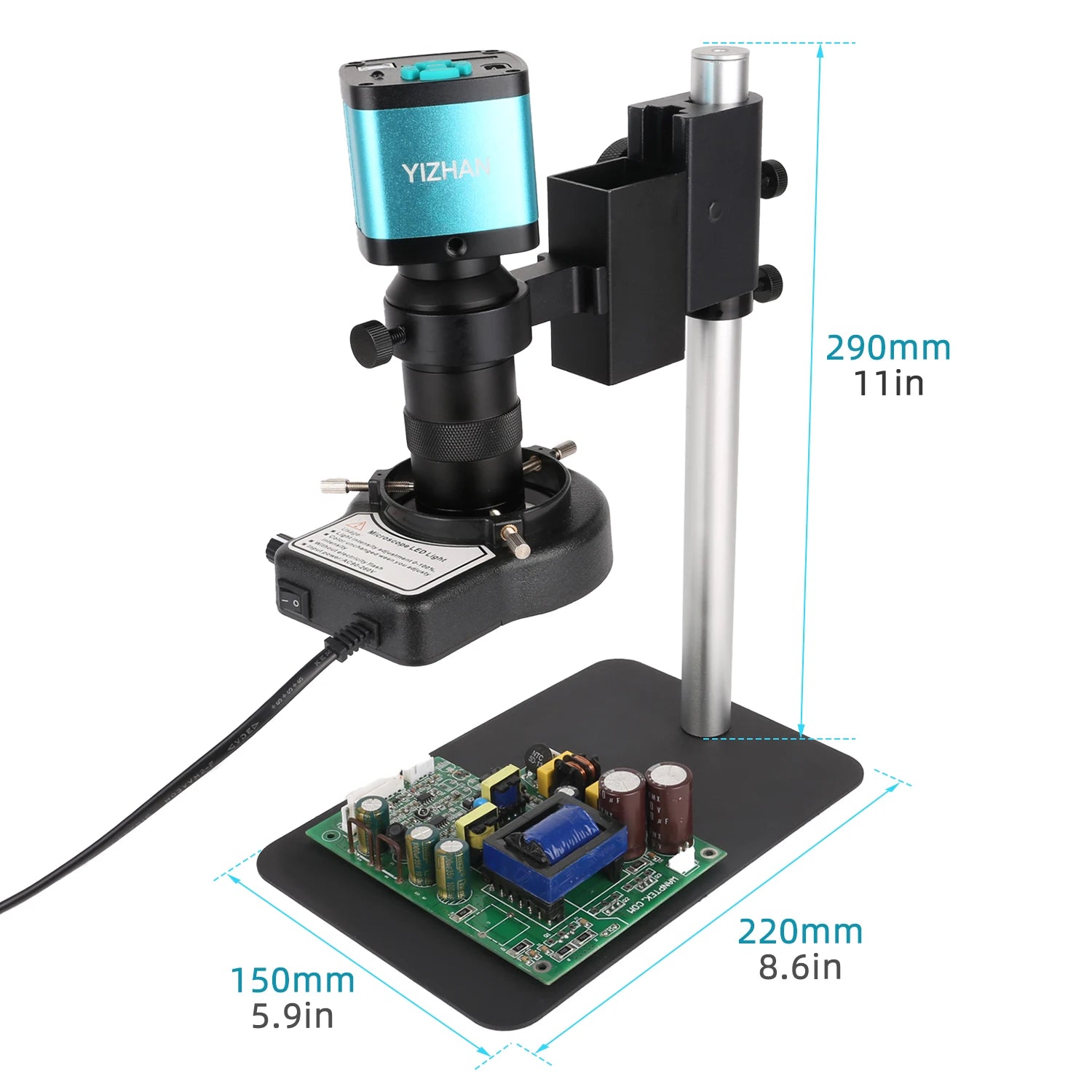 HDMI 4K Video Mikroskop Industriell Kamera, 48MP/13MP Monokulär, 130X Zoom