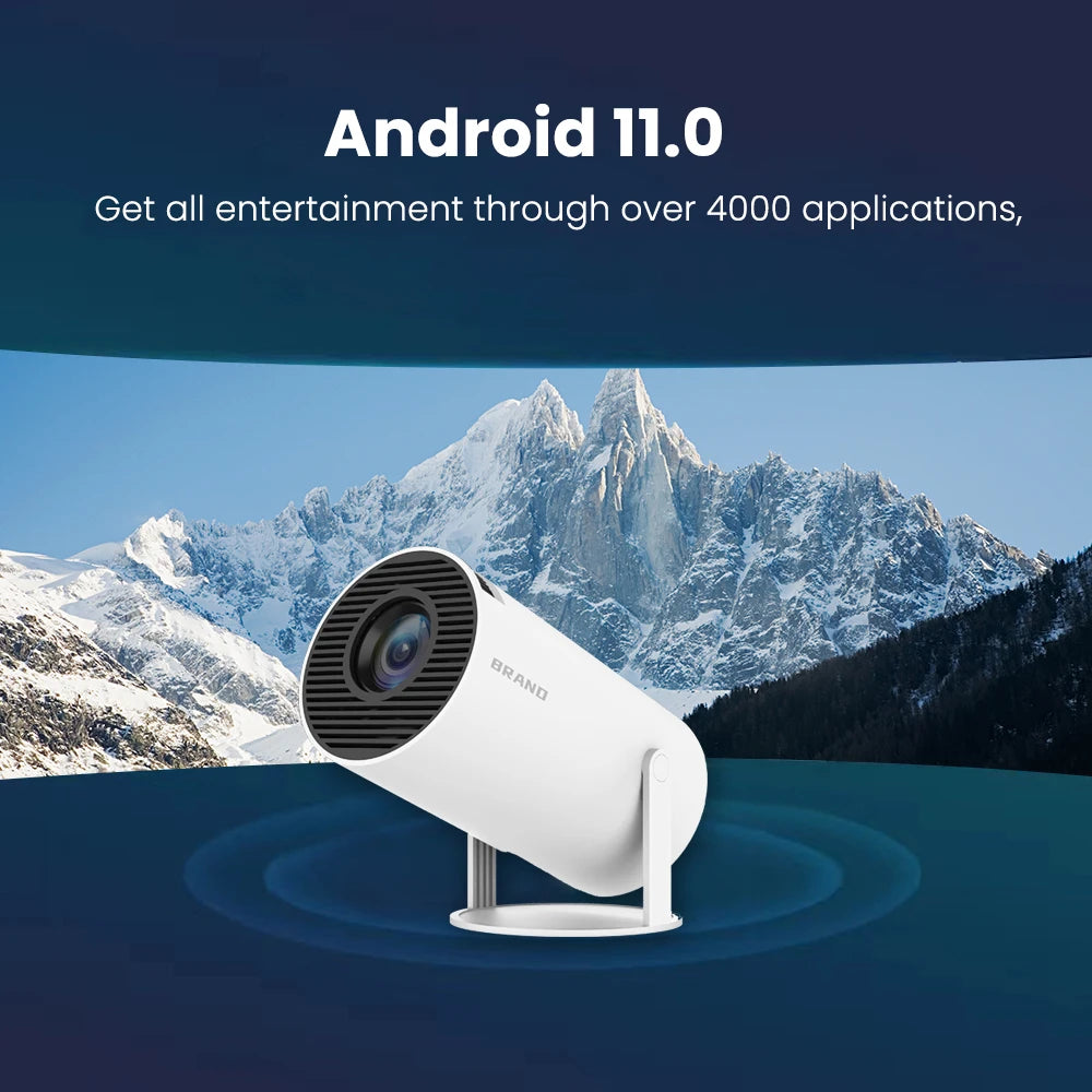 Proiector Mini LED, suport Android 110, rezoluție Full HD 4K