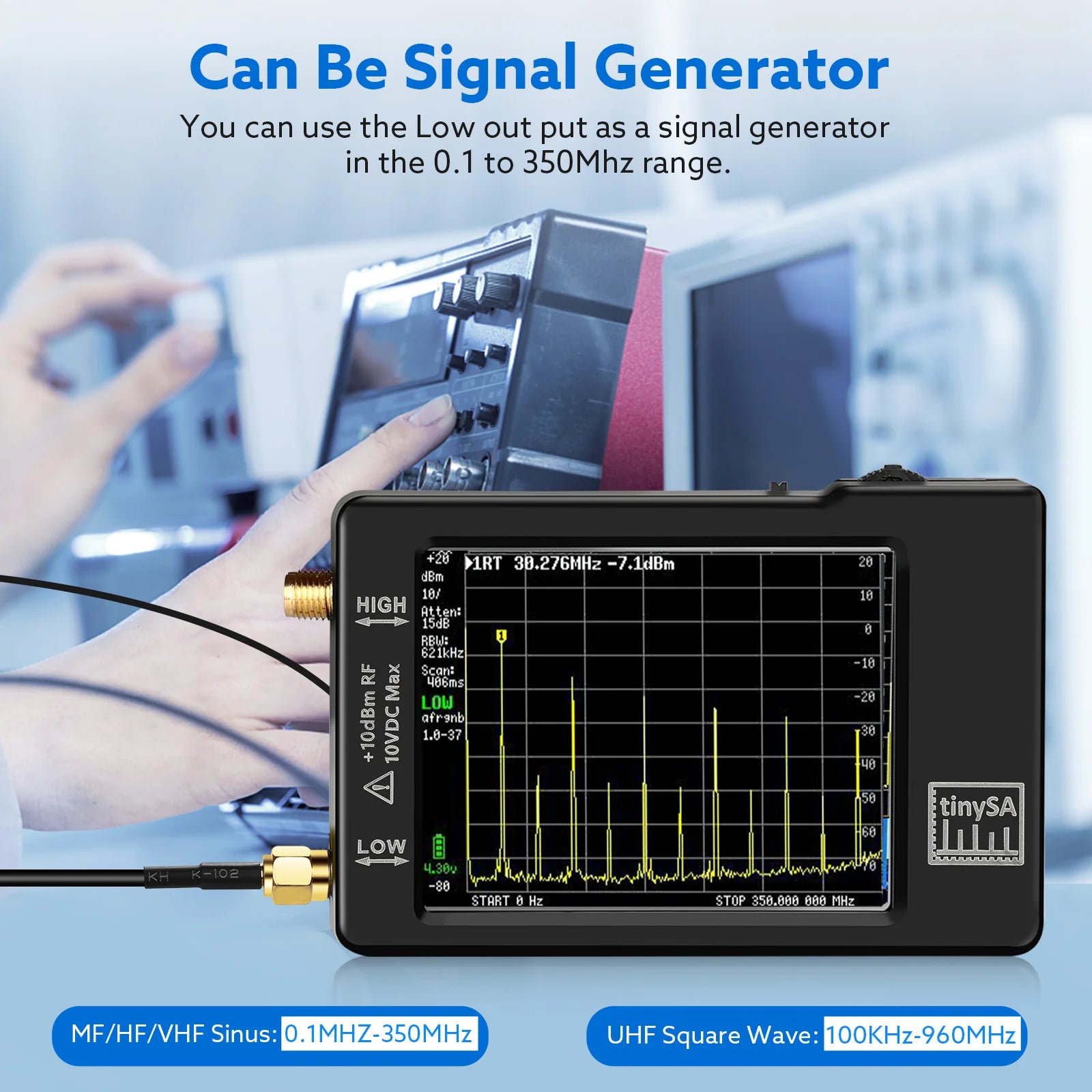 Spectrum Analyzer, 28/4 inch Scherm, Bereik van 100kHz tot 53GHz