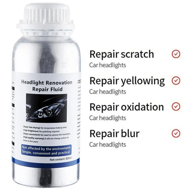 Headlight Restoration Kit, Chemical Polishing, Liquid Polymer Repair