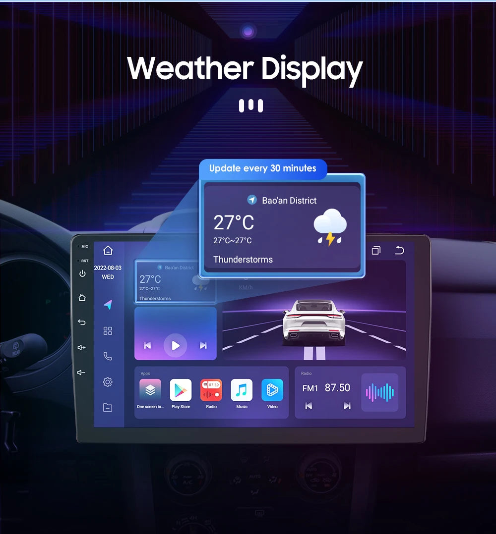 Auto-multimediaspeler, Android 12, Carplay GPS