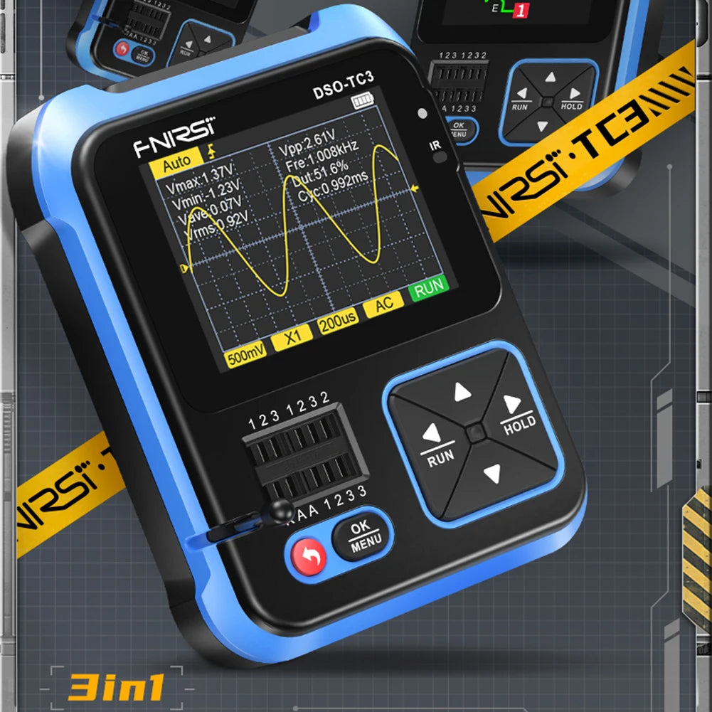 Handheld Oscilloscoop, Transistortester, Signaalgenerator