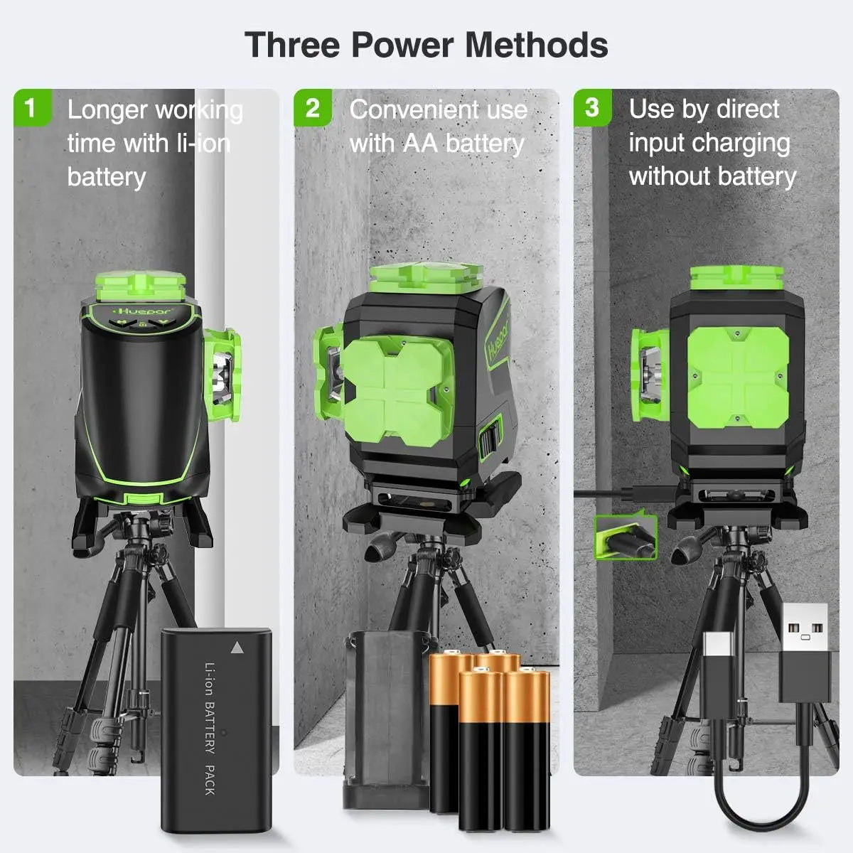 Laser Level, 3D Alignment, Green Beam