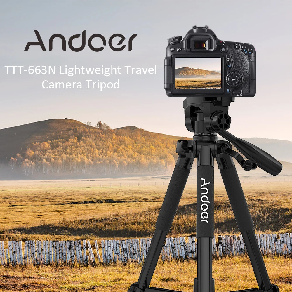 Camera Tripod, Lightweight and Portable, Compatible with Canon Nikon Sony