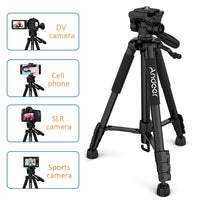 Kamerastativ, leicht und tragbar, kompatibel mit Canon Nikon Sony.