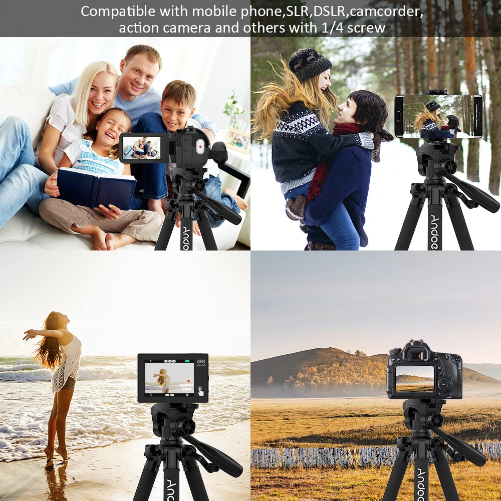 Kamerajalusta, kevyt ja kannettava, yhteensopiva Canon Nikon Sony -kameroiden kanssa.