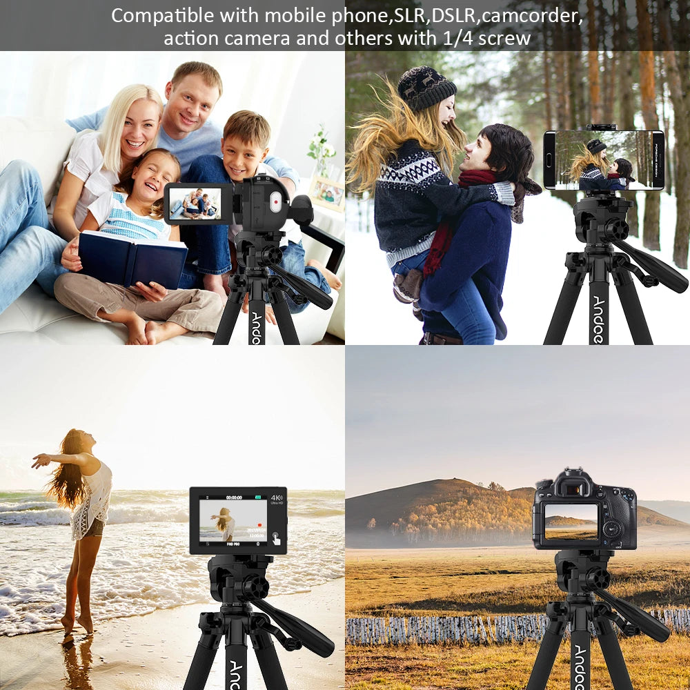 Camera Tripod, Lightweight and Portable, Compatible with Canon Nikon Sony