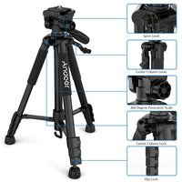 Camera Tripod, Lightweight and Portable, Compatible with Canon Nikon Sony