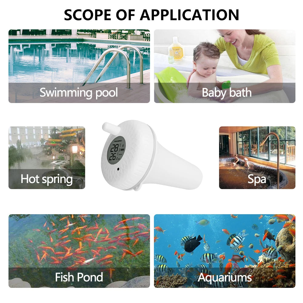 Pool Thermometer, Wireless, Indoor/Outdoor