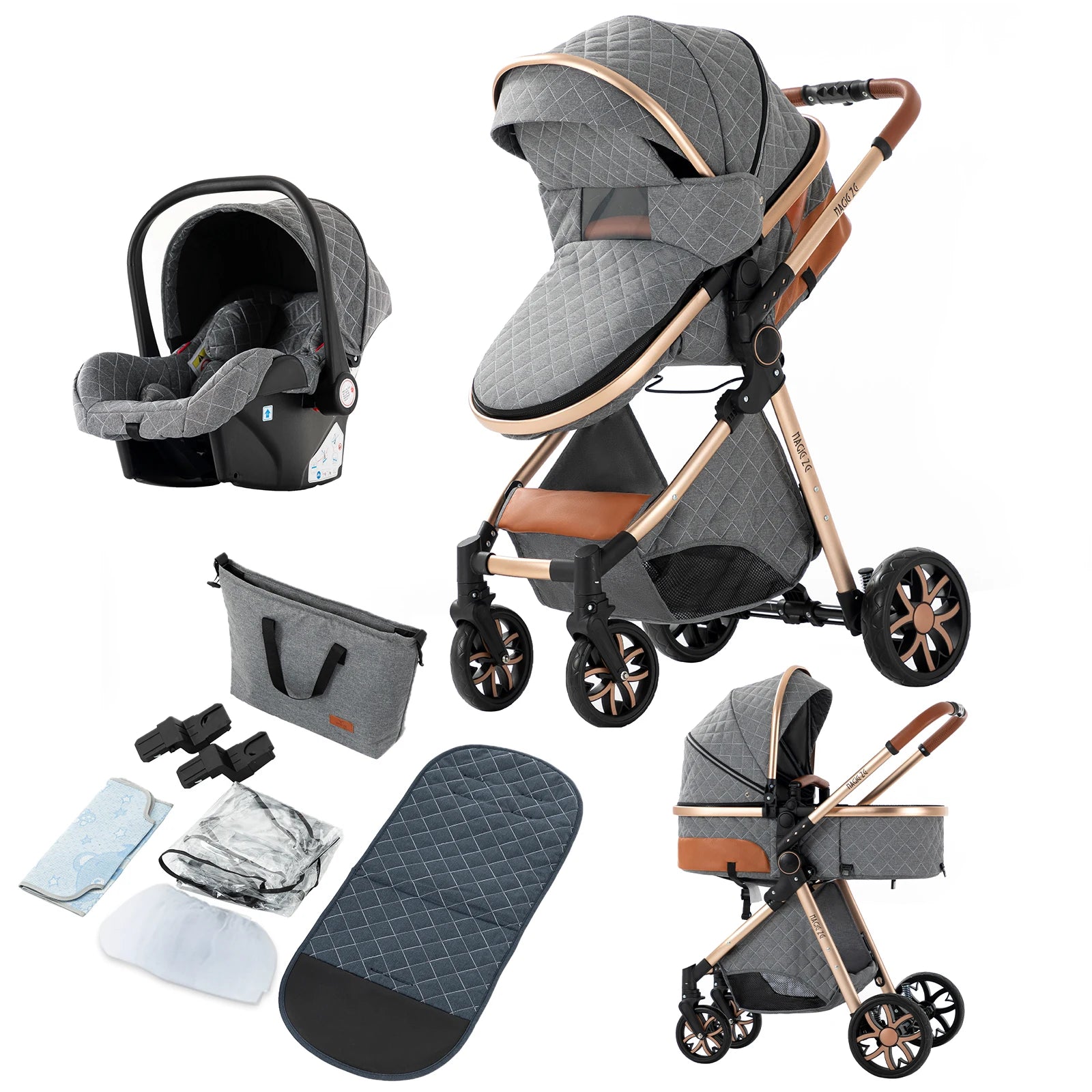 Kinderwagen, 3-in-1-Design, leicht und hochlandschaftlich