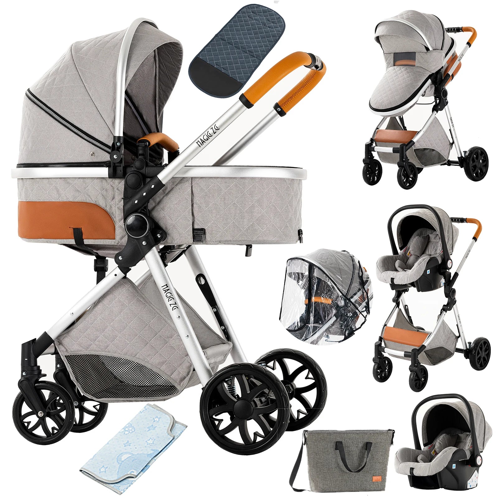 Kinderwagen, 3-in-1-Design, leicht und hochlandschaftlich