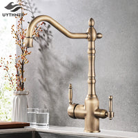 Water Filter Faucet, Dual Spout, 360 Degree Rotation