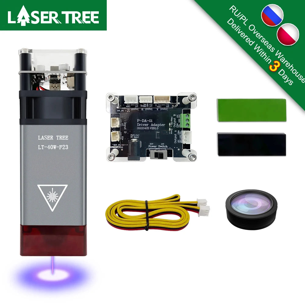 Laser Module, 20W Optical Power, Blue Light 450nm