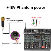 Audio-Sound-Mixer, 7-Band-EQ, USB-2-AUX-Ausgang